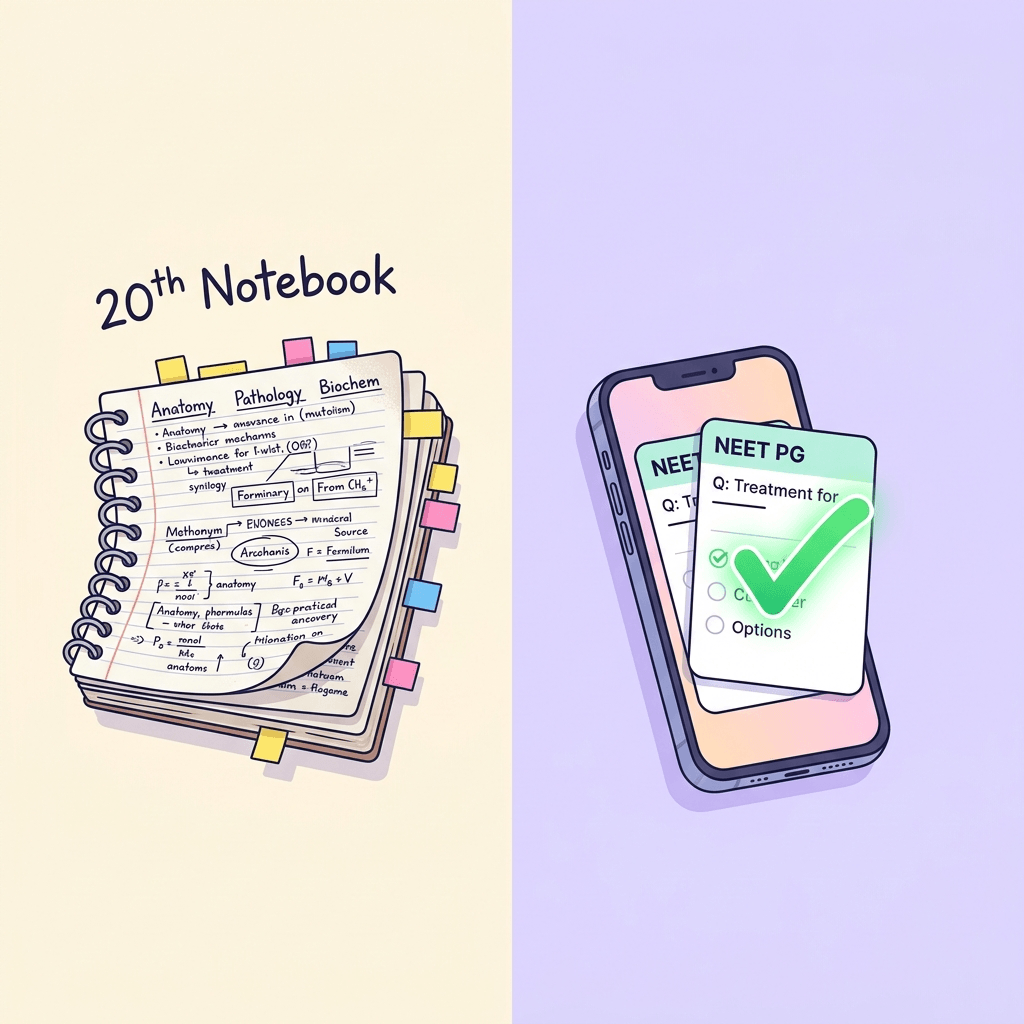 20th Notebook vs Flashcards for NEET PG: Which Retains More GT Mistakes? | Floww Medical Learning