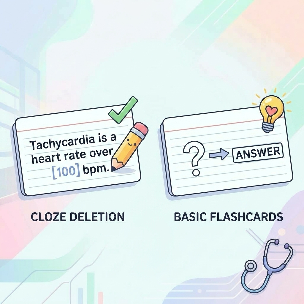 Cloze Deletion vs Basic Flashcards for Medical Students: Cognitive Science and Exam Strategies | Floww Medical Learning