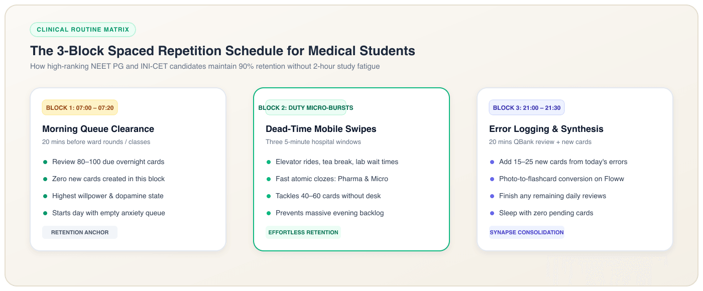 The 3-Block Spaced Repetition Schedule for Medical Students